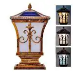 Homehop Solar Led and AC Powered Antique Main Gate Light /Waterproof Pillar Wall Lamp