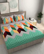 DECOREZA Home Premium Cotton Elastic Fitted Bedsheets with 2 King Size Pillow Covers | Double Bed with All Around Elastic 210 TC Supersoft | Size - 72 King Sizex78+8 inches, Green Floral