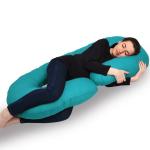 Mothersyard Full Body C Shape Maternity/Pregnancy Pillow - Baby Nursing Cushion & Maternity Pillow for Pregnant Women Made of 100% Cotton Pillow Cover-Sea Green