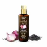 WOW Skin Science Onion Black Seed Hair Oil - WITH COMB APPLICATOR - Controls Hair Fall - NO Mineral Oil, Silicones, Cooking Oil & Synthetic Fragrance - 200mL