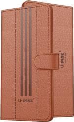 U-CASE Flip Cover for Samsung Galaxy A14 5G |Vegan |PU Leather |Foldable Stand & Pocket |Magnetic Closure (Brown, Cases with Holder, Pack of: 1)