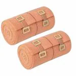 JOY CARE Fusion Premium Cotton Crepe Bandage - Roll Sports Wrist Wrap Straps, Elastic Compression (Pack of 2 (4m x 10cm))