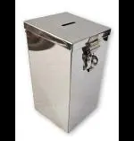 GinoSet Coin Box/Piggy Bank/Gullak/Donation/Suggestion Box/Antique Coin Bank Box Money Organiser/Coin Money Bank Piggy Bank Money Bank Stainless Steel Body (7.5 Inch) Box(H- 7.5