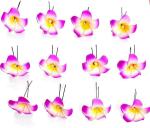Bengcraft Purple Flower Design Jooda Hairpin Comb Flower Design Jooda Pin For Girls (Pack Of 12)