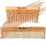 KESHBINDU Natural Neem Wood comb Helps in Hair Growth, Hairfall, Dandruff Control & Hair Growth Hair Straightening, Frizz Control For Men & Women |Treated with Neem Oil, Bhringhraj -Pack of 2