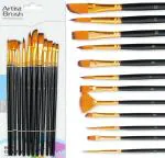 SCENTY Fixlogics Art Brush Set for Artists, Painting Brushes Set of 12 Professional Round Pointed Tip Nylon Hair Artist Acrylic Paint Brush for Acrylic/Water Colour/Oil Painting Size 1-12