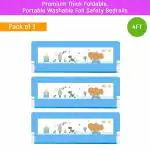 Safe-o-kid Bed Rail Guard (4 Ft/ 48 Inches/122 Cms / X 2.5Ft/ 30 Inches/ 76Cms) For Baby Fit-All, Adjustable/ Portable, One-Hand Operate, Foldable Falling Protector Bed Rails For Kids, Blue Pack of 3