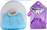 My New Born Luxury baby bedding set with protective mosquito net and pillow and 1sleeping bag