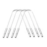 Nurpi oral care steel Tongue cleaner double handle 13 x 5 x 1 cm for Adults and Kids Pack of 4