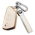 SLC-e TPU Leather Car Key Cover Compatible with Skoda Octavia (with Key Chain) (PACK OF 1)