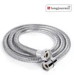 LONGJOURNEY Jet Spray Pipe for Toilet - Flexible Pipe for Hand Shower - Shower Pipe for Bathroom - Geyser Pipe Set - Health Faucet Tube Hose Pipe Chrome Finish - Flexible Shower Hose Pipe, 1 Meter, Silver