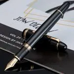 GOLDLEAF Jinhao X850 FineNib FountainPen-Black with Gold Clip - Includes Converter for EasyRefilling