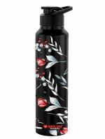 NIRLON Classic Flip UV Printed Single Wall Stainless Steel Sipper Cap Water Bottle 1000ml |Fridge Water Bottle| Office Bottle|Gym Bottle|School Bottle|Treking Bottle|Travel Bottle (Floral Rush Design)