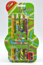 MUREN Rainbow Swirl Drawing Coloring pencil - 4 Pencils & 1 Sharpener, Stationary set
