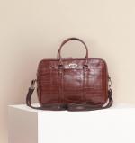 Krishiv Crocodile PU Vegan Faux Leather Laptop Bags Stylish Laptop Bag Shoulder Sling Office Business Messenger