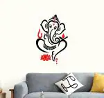 Decal O Decal Lord Ganesha with Lotus Self Adhesive Sticker
