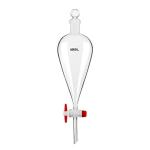 ABGIL Borosilicate Glass Separating Funnel Pear Shape With PTFE Stopcock Capacity 500 ml