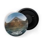 Dhcrafts Multicolor Metal Louvre Museum Paris, France D2 Printed Fridge Magnet, 5.8 Cm