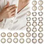 SANNIDHI 30Pcs Pearl Buttons Brooch Buttons Cover Up Brooch Pins Mini Safety Shirt Buttons For Cardigan Saree Dress Hats, No Sew & Removable