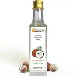 HEALTH & ORANGE Coconut Oil 100% Pure Cold Pressed Edible Nariyal ka Tel 300 ml GLASS Bottle