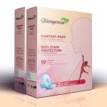 Glamycose Cottony And Ultra Soft Santary Pads ( L-Size 50 pieces) ( Pack Of - 2 ) | Anti Bacterial | Rash Free | High Absorbency| Toxin - Free | Organic Cotton Pads | Dermatologically Tested Sanitary Pads For Women Or Girl | 50 Pad (Pack Of 2)