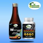 Riffway Andura Weight Gain Capsule And Weight Gain Syrup Combo /Mass, Bulk Gainer Whey Protein (200 ml, Unflavoured)