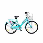 Leader Lady Star Breeze 26T Bicycle for Girls/Women with Front Basket and Integrated Carrier | Ideal for 12 + Years (Frame: 18 Inches) (26, Aqua Blue)
