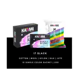 Kadam Fabric Dye Colour, Shade No 17 Black 50g Pack of 10 Single Color Pouches ,Includes Color Fixer ,Kadam Pakka Rang