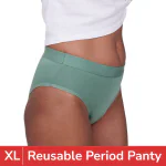 Be Me Period Panties For Women| Strong Leak Protection Reusable Mid Brief| Durable Design Underwear Holds More Than 3 XL Pads (Mint, XL)