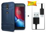 KAPAVER Multicolor Combo of Mobile Case and Micro USB Data Cable for Moto G4 / G4 Plus