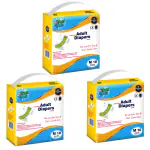 BON BON Premium Medium Adult Diaper Disposable Tape Style (M- 28-43 INCH) Adult Diaper M 30 PCS Multiple Tape Fastners Over Night Protection Ultra Leak Guard and Anti-Bacterial Absorbent Core (M Pack of 3)