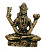 Athizay Lord Shiva Antique Brass Statue Meditation Posture Shiva Idol for Home Temple 7 cm tall