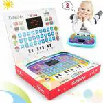 Pulsbery Educational Learning Kids Laptop Tablet Computer Plus Piano with LED Screen Music Fun Toy Activities for Kids