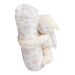 Baby Moo Monkey Soft Cozy Plush Toy Blanket Peach