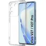 Fastship Rubber silicone Back Cover for Vivo V27 5G - Transparent