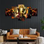 Perpetual Paintings for Wall Decoration - Set Of 5, 3d Wall Painting for Living Room Large Size with Frames for Wall Decor and Home Decoration, Hotel, Office ( 75 CM X 43 CM)G21