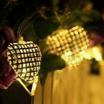 Millet Heart Shape Metal Morrocan String Millet Lights For Indoor Outdoor Decoration Diwali Light For Party Birthday Diwali Christmas (14Bulbs, 4Meter)