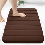 Poloman Memory Foam Bath Mat Rug, 24 x 16 Inches, Comfortable, Soft, Super Water Absorption, Machine Wash, Non-Slip, Thick, Easier to Dry for Bathroom Floor Rugs, Brown