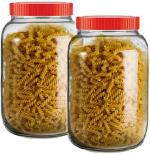 Verphx Clear Glass Grocery Container - 1500 Ml (Pack Of 2)