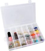 Krifton 36 Grid Multipurpose Plastic Storage Box with Removable Dividers for Jewelry Cosmetics