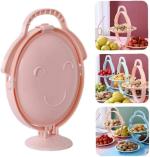 KRIDAY New Plastic Foldable 3-ply Snack Fruit Plate for Guest 3 Layers Foldable Snack Plate Portable Fruit Platter Candy Snacks Seeds Nuts Dry Fruits Plates Dining Fruit Bowls (Multicolor)