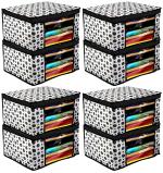 Kuber Industries Black and White Velvet Saree Covers with Zip - 46 x 32 x 22 cm ( 8)