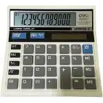Deli E39231 - 12 Digit Calculator, Dual Power, Desktop Calculator, White, Pack of 1