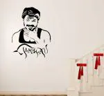 Lanstick Vinyl Black Actor Thalapathy Mersal Vijay Image Self Adhesive Wall Sticker 24 inch