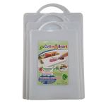 Inditradition Plastic Chopping Cutting Board - Set of 3 Sizes | Reversible, Food-Grade, BPA Free, Unbreakable (White)