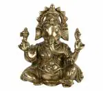 Kartique Antique Brass Lord Ganesha Idol 7 inch