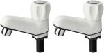 COSVIT PVC Polo Plastic Pillar Cock Tap for Wash Basin (Pack of 2) Pillar Tap Faucet (Deck Mount Installation Type)
