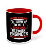 Whats Your Kick Engineering Theme Super Cool Network Engineer Design Printed Red Ceramic Coffee and Tea Mug 325 ML