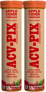 ACV-PIX APPLE CIDER VINEGAR EFFERVESCENT TABLET WITH MOTHER,VIT B6 & B12 (2 x 15 Tablets)
