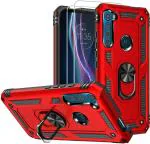 KrKis Motorola One Fusion Plus, Moto One Fusion Plus, Motorola One Fusion Red Rubber, Silicon Shock Proof Back Cover